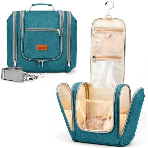 Hanging Toiletry Bag Extra Large Travel Organizer Makeup Cosmetic Bag Blue - Picture 7 of 8